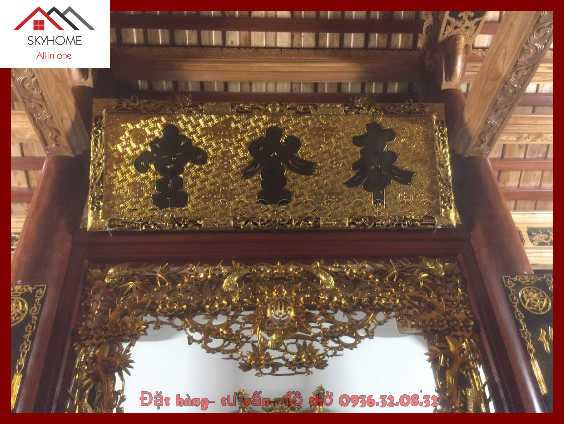 Hoành phi gỗ phòng thờ chữ Đăng phụng đường